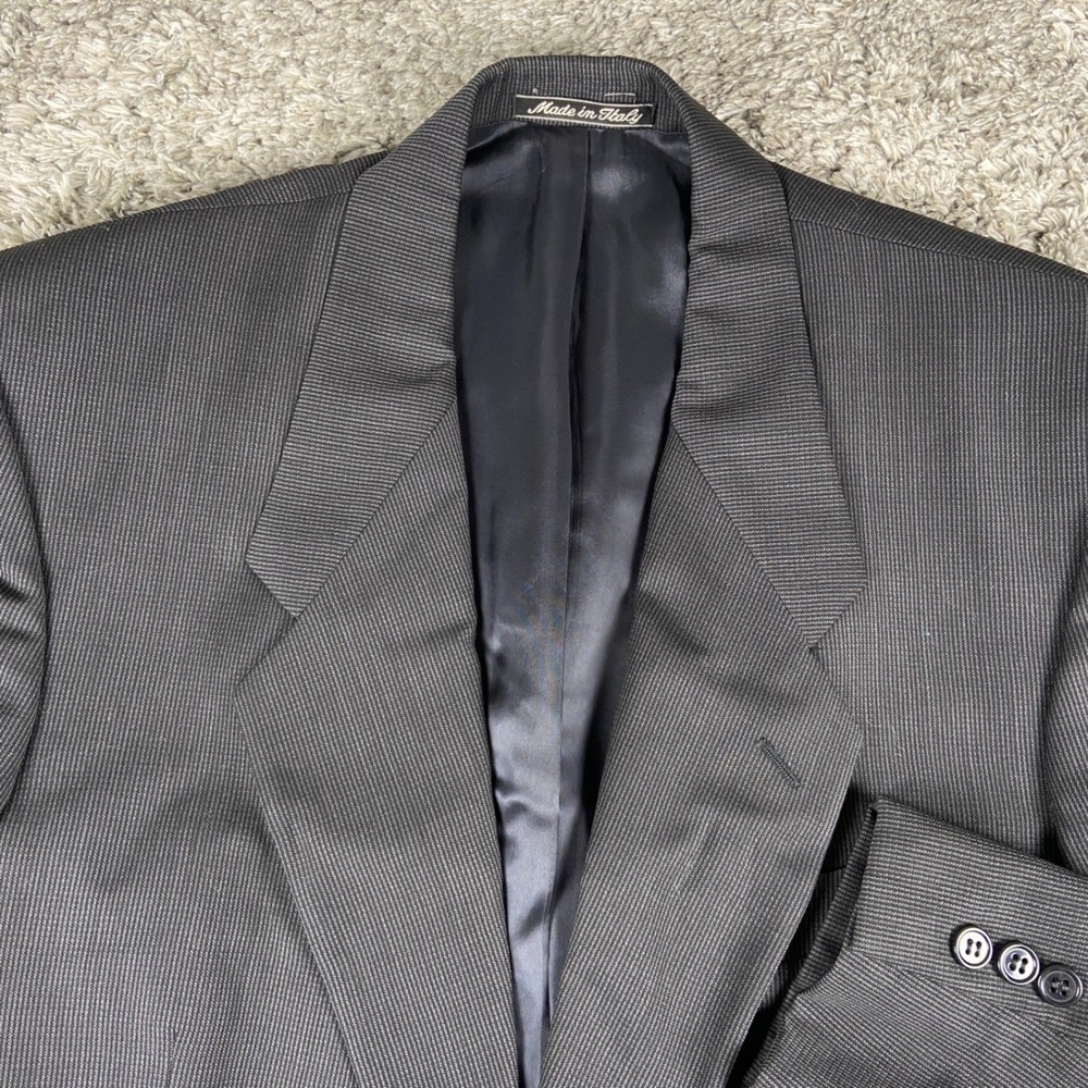 Mani by Giorgio Armani Blazer Mens 40R Grey Wool Pinstripe 2 Button Coat Italy